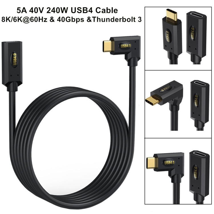 240W USB-C / Type-C Male to Female Multi-function USB 4.0 Elbow Data Extension Cable — view 3