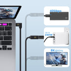 240W USB-C / Type-C Male to Female Multi-function USB 4.0 Elbow Data Extension Cable — view 4