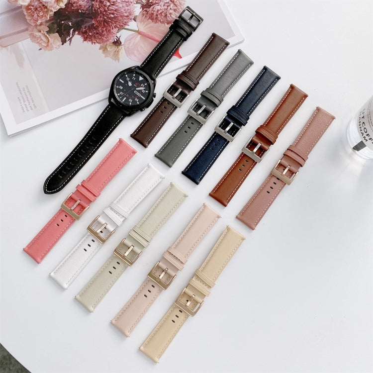 Genuine Leather Silver Buckle Replacement Strap Watchband