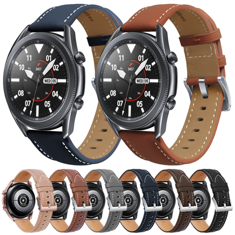 Genuine Leather Silver Buckle Replacement Strap Watchband