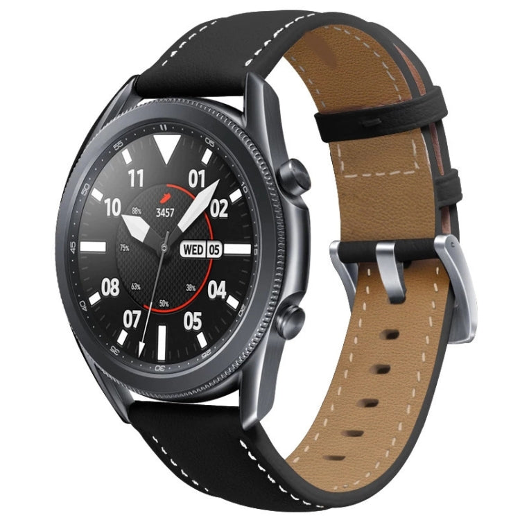Genuine Leather Silver Buckle Replacement Strap Watchband