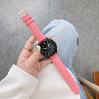 Genuine Leather Silver Buckle Replacement Strap Watchband