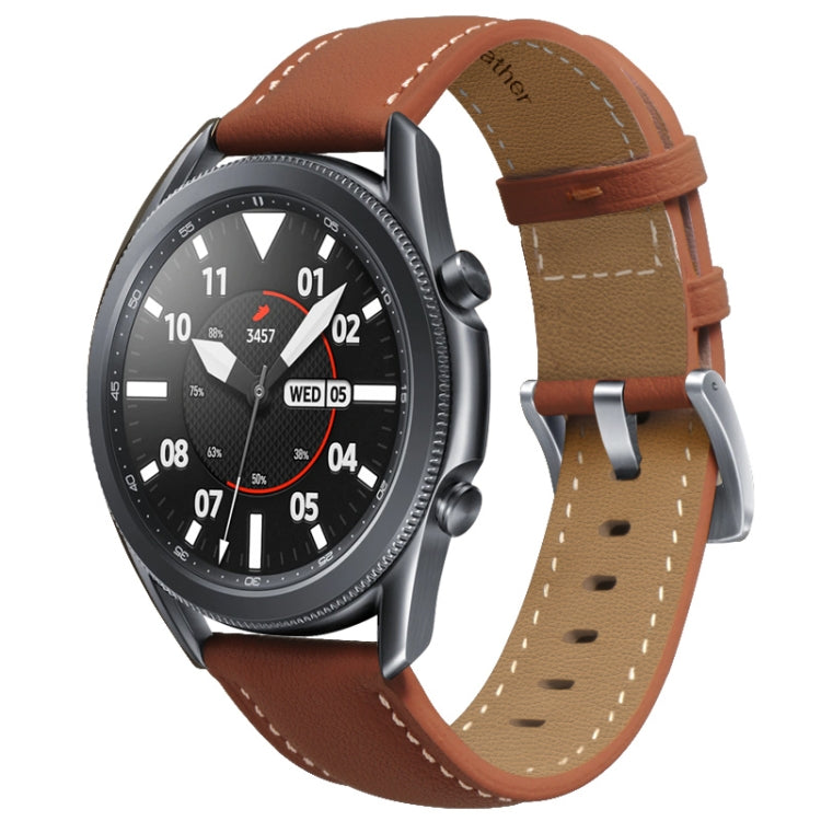 Genuine Leather Silver Buckle Replacement Strap Watchband