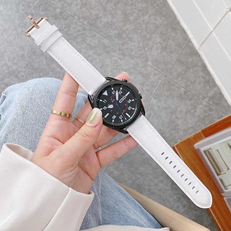 Genuine Leather Silver Buckle Replacement Strap Watchband