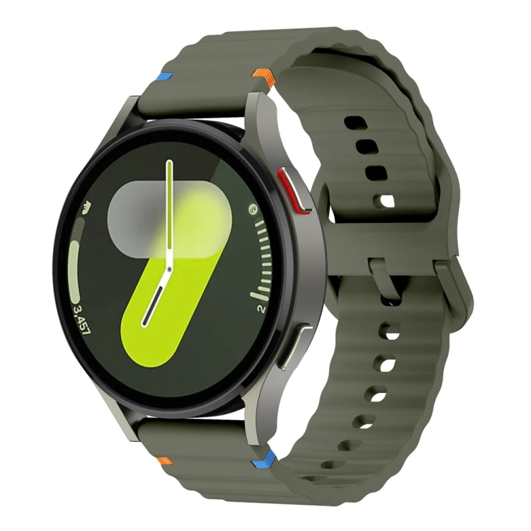 Wave Pattern Stitched Silicone Watch Band