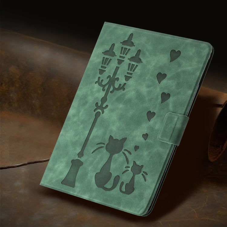 Embossed Couple Cat Smart Tablet Leather Case