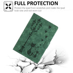 Embossed Couple Cat Smart Tablet Leather Case