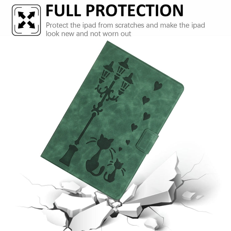 Embossed Couple Cat Smart Tablet Leather Case
