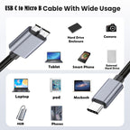 10Gbps USB-C / Type-C 3.1 to Micro B Mobile Hard Disk Adapter Cable — view 5