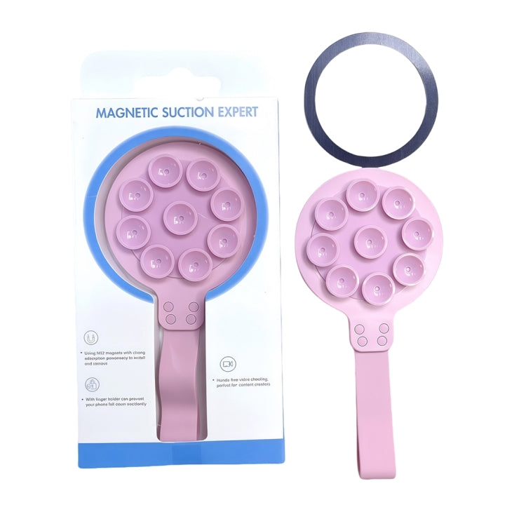 Suction Cup Magnetic Silicone Band Phone Holder — Black