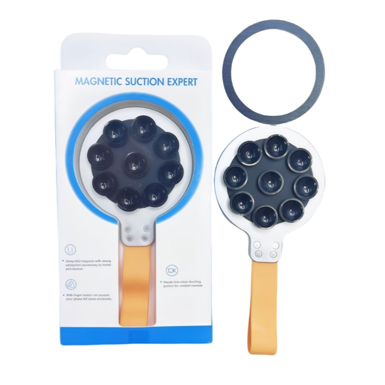 Suction Cup Magnetic Silicone Band Phone Holder — Grey