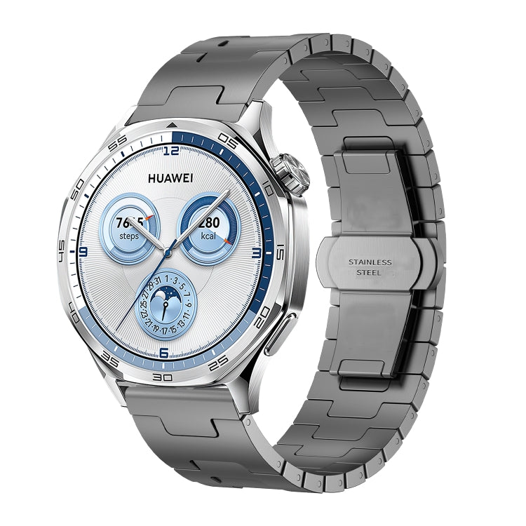 For Huawei GT4 46mm / GT5 46mm / GT5 Pro 46mm H-shaped Butterfly Buckle Stainless Steel Watch Band
