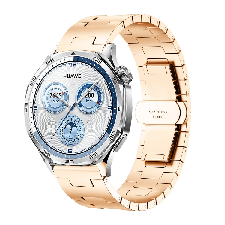 For Huawei GT4 46mm / GT5 46mm / GT5 Pro 46mm H-shaped Butterfly Buckle Stainless Steel Watch Band