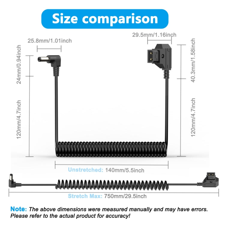 1.5m D-Tap B-Type Male to DC Adapter Monitor Cable