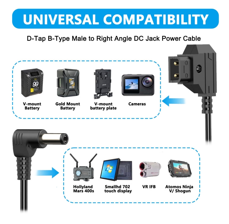 1.5m D-Tap B-Type Male to DC Adapter Monitor Cable