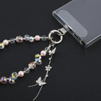 Alloy Butterfly Beaded Bracelet Anti-Lost Phone Short Lanyard