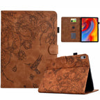 Flowers and Bird Embossed Smart Leather Tablet Case
