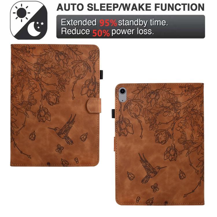 Flowers and Bird Embossed Smart Leather Tablet Case