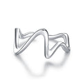 S925 Sterling Silver Simple Wave Curve Women Ring