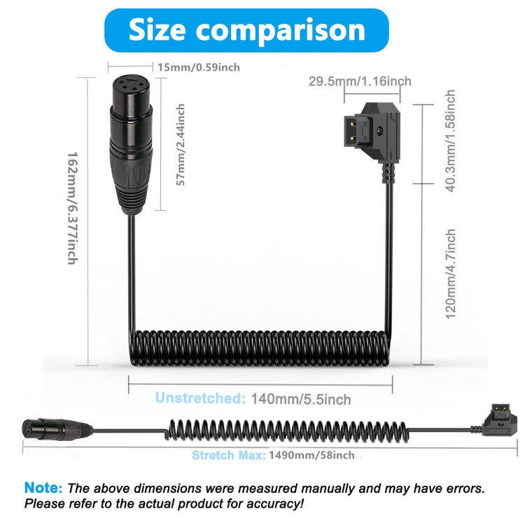 Camera Monitor Power Supply Cable Coiled Adapter Cable, Length: 1.5m