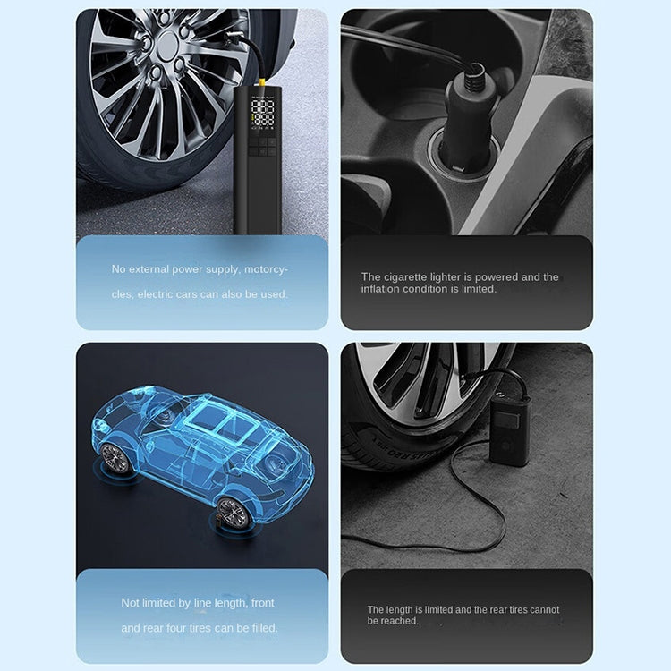 T6 Car Digital Display Portable Smart Electric Wireless Air Pump