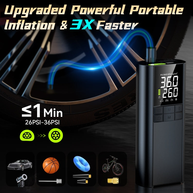 T8 Car Digital Display Portable Smart Electric Wireless Air Pump