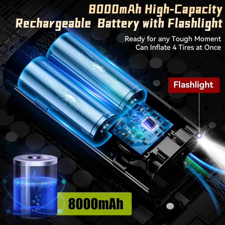 T8 Car Digital Display Portable Smart Electric Wireless Air Pump