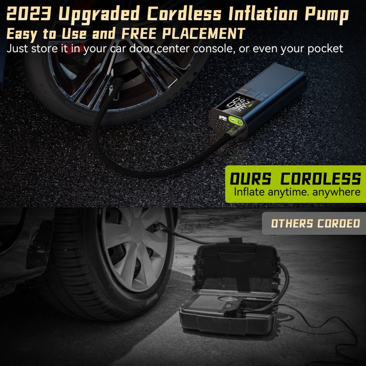 T8 Car Digital Display Portable Smart Electric Wireless Air Pump