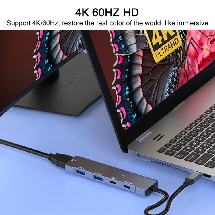 ADS-336 5 in 1 4K 60Hz HDMI, 2 x USB-C / Type-C, 2 x USB Multi-function HUB Expander — view 4