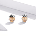 S925 Sterling Silver Oak Fruit Women Earrings Jewelry