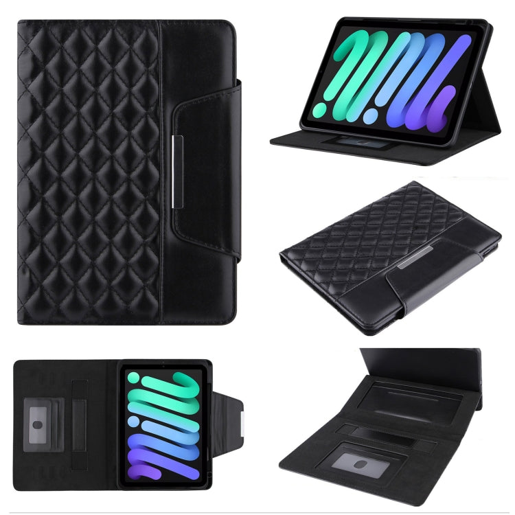 Diamond Pattern Hardware Buckle Smart Leather Tablet Case