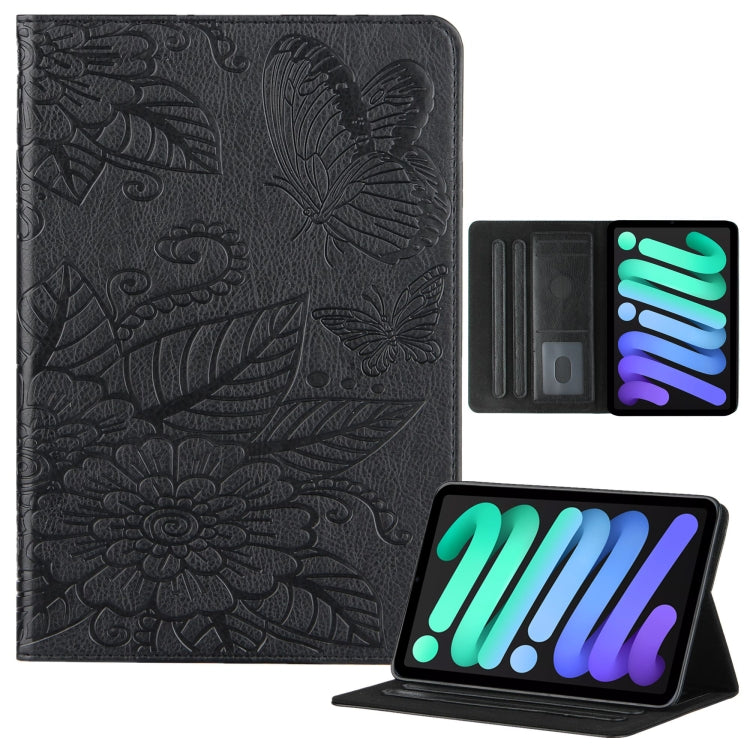 Butterfly Love Flower Embossed Leather Smart Tablet Case