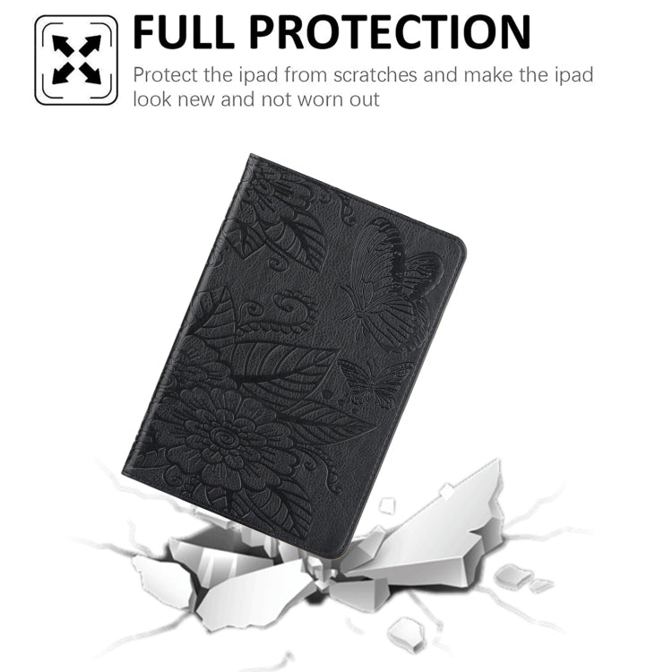 Butterfly Love Flower Embossed Leather Smart Tablet Case