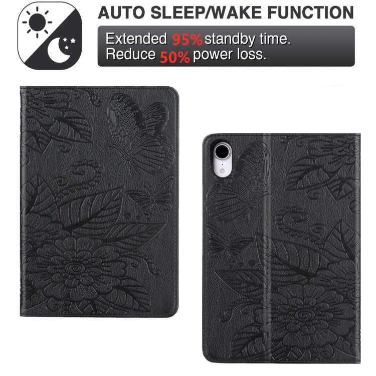 Butterfly Love Flower Embossed Leather Smart Tablet Case