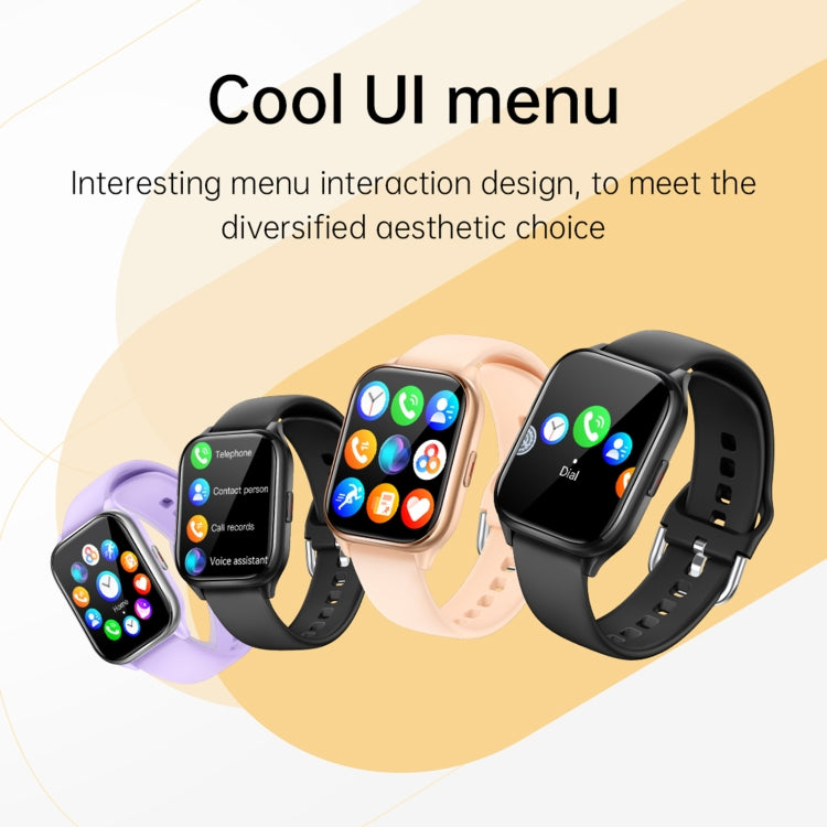 KT73S 1.85 inch Square Screen BT Call Smart Watch, Heart Rate / Blood Pressure / Blood Oxygen / Female Health / Sleep Monitoring