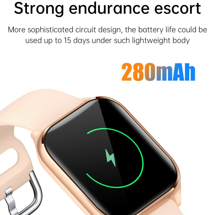 KT73S 1.85 inch Square Screen BT Call Smart Watch, Heart Rate / Blood Pressure / Blood Oxygen / Female Health / Sleep Monitoring