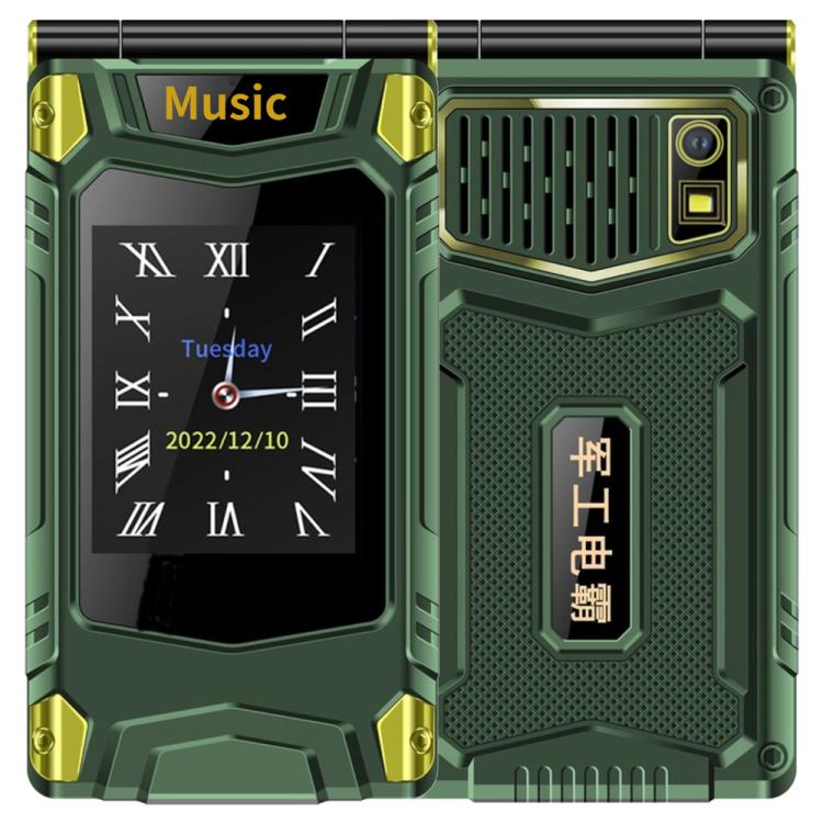 Dual Screen Flip Elder Rugged Phone, 2.8 inch Inner, 2.4 inch Outer, 6800mAh Battery, 24 Keys, Flashlight, Network: 4G, Dual SIM, SOS, M7+ 4G