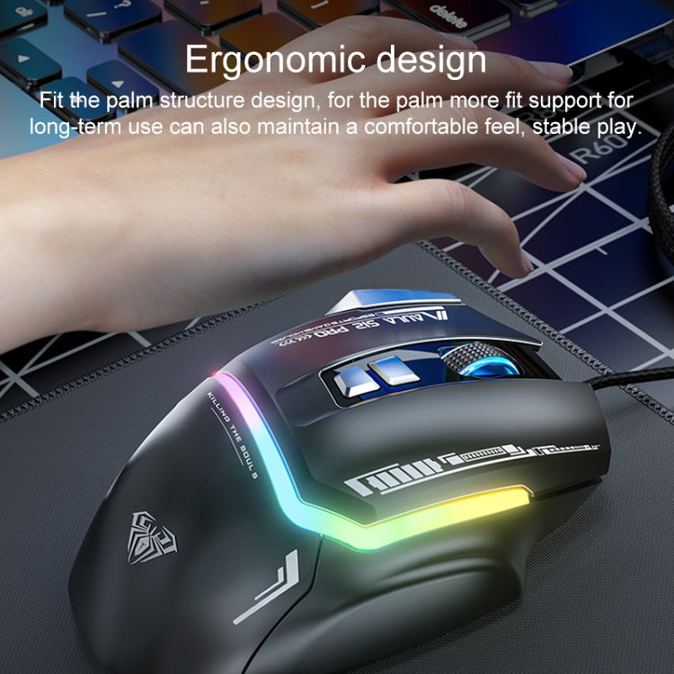 AULA S12 Pro 12800DPI Wired RGB Gaming Mouse