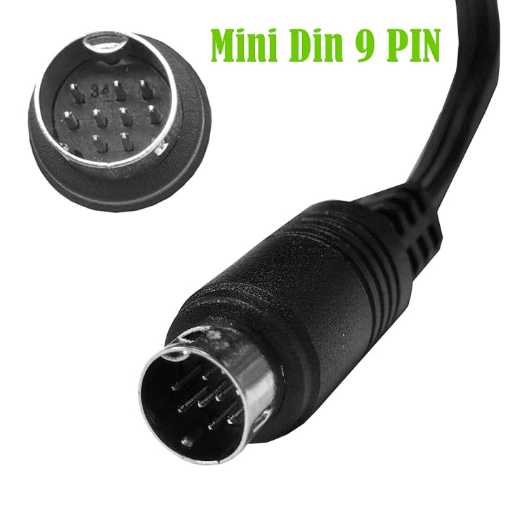 Single Curved mini DIN 9 Pin TV Audio Adapter Cable — view 6