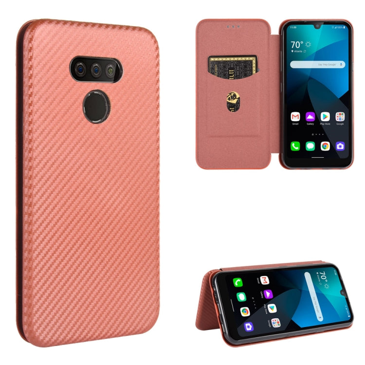 Carbon Fiber Texture Magnetic Horizontal Flip TPU + PC + PU Leather Case with Card Slot — For LG Style 3 L-41