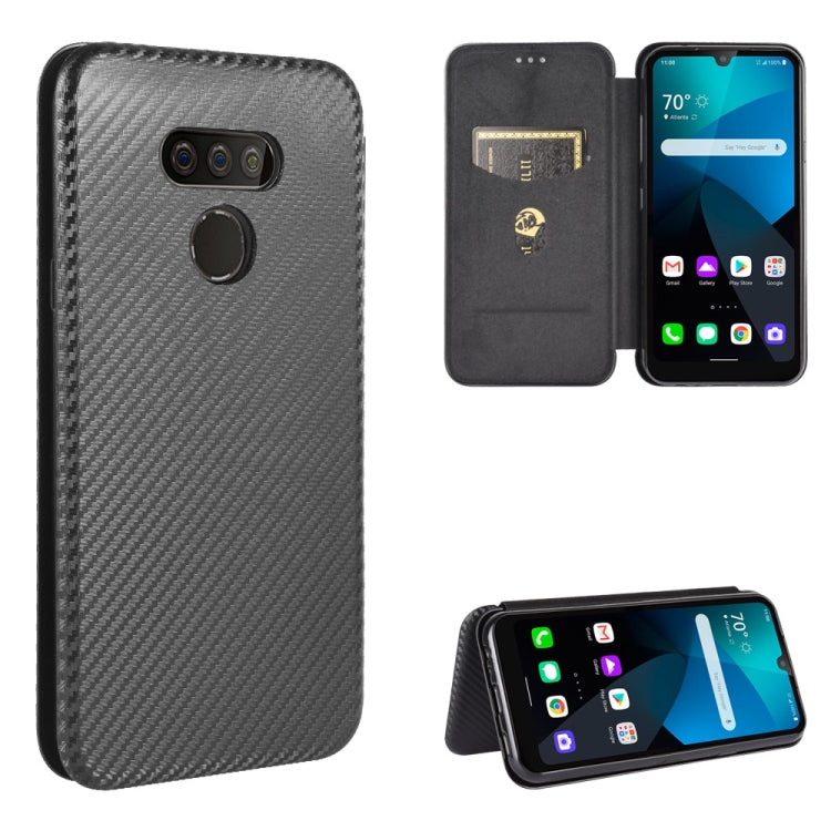 Carbon Fiber Texture Magnetic Horizontal Flip TPU + PC + PU Leather Case with Card Slot — For LG Stylo 6