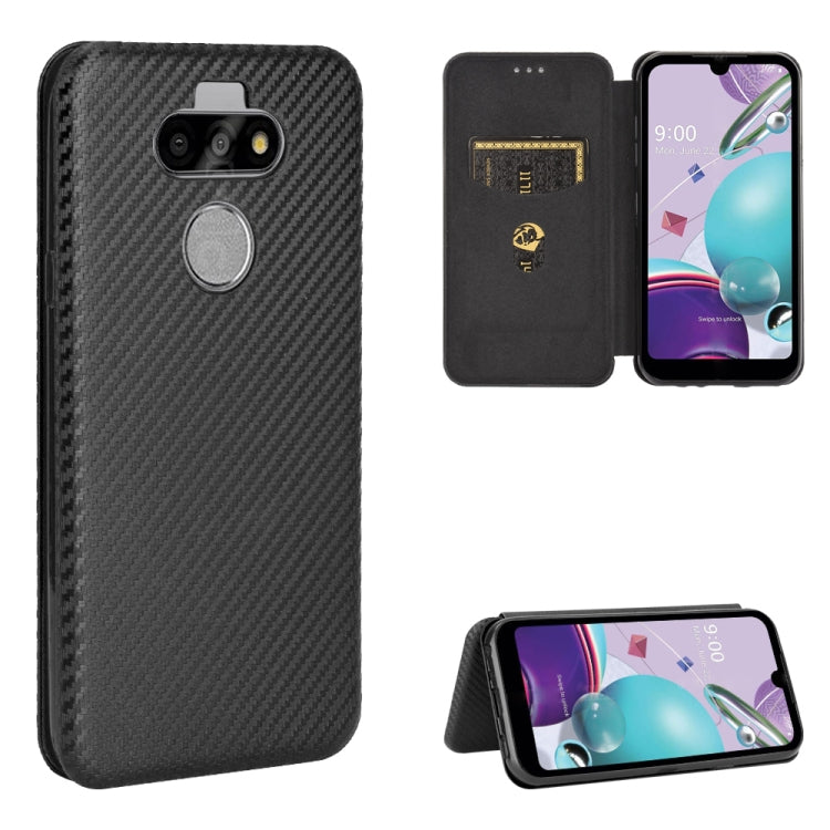 Carbon Fiber Texture Magnetic Horizontal Flip TPU + PC + PU Leather Case with Card Slot — Pink