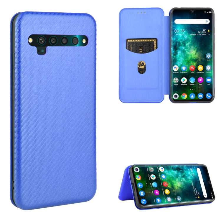 Carbon Fiber Texture Magnetic Horizontal Flip TPU + PC + PU Leather Case with Card Slot