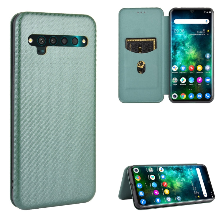 Carbon Fiber Texture Magnetic Horizontal Flip TPU + PC + PU Leather Case with Card Slot