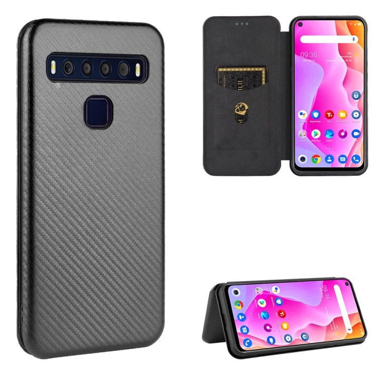 Carbon Fiber Texture Magnetic Horizontal Flip TPU + PC + PU Leather Case with Card Slot