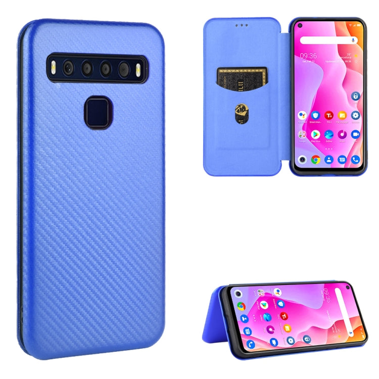 Carbon Fiber Texture Magnetic Horizontal Flip TPU + PC + PU Leather Case with Card Slot