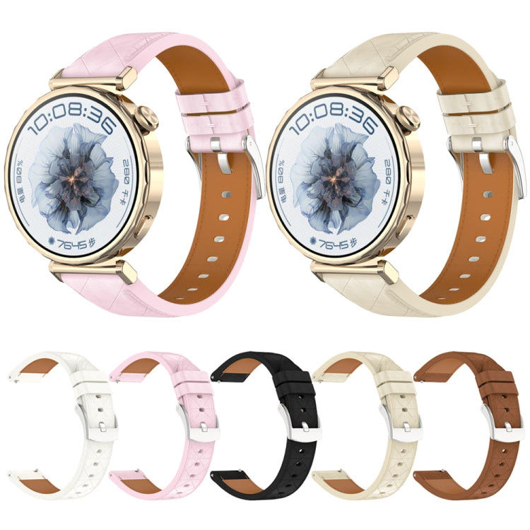 Square Leather Silver Buckle Watch Band