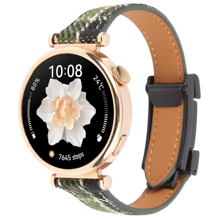 Universal Slim Magnetic Buckle Napped Fabric Leather Watch Band