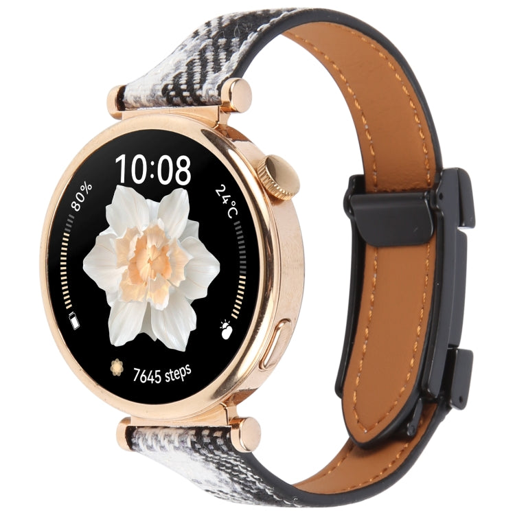 Universal Slim Magnetic Buckle Napped Fabric Leather Watch Band