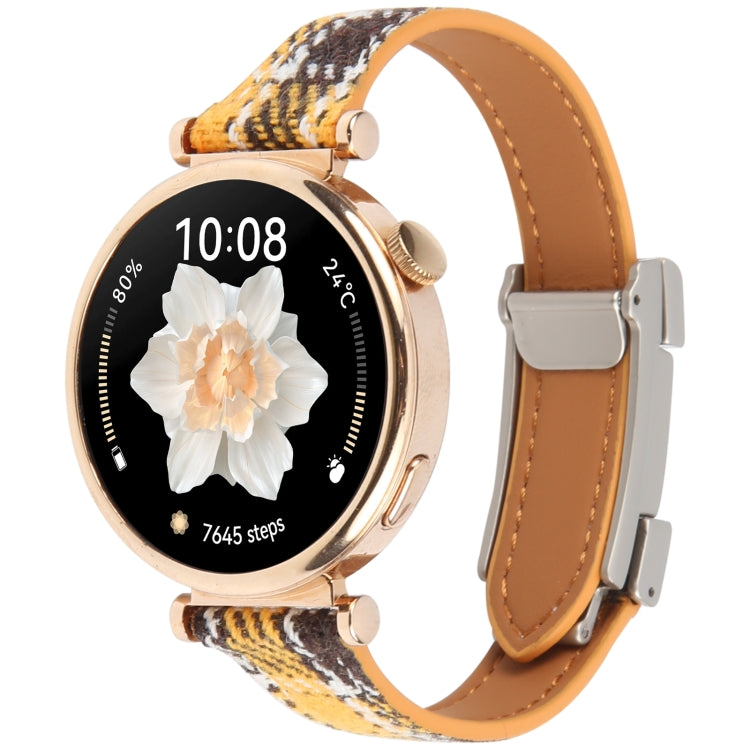 Universal Slim Magnetic Buckle Napped Fabric Leather Watch Band